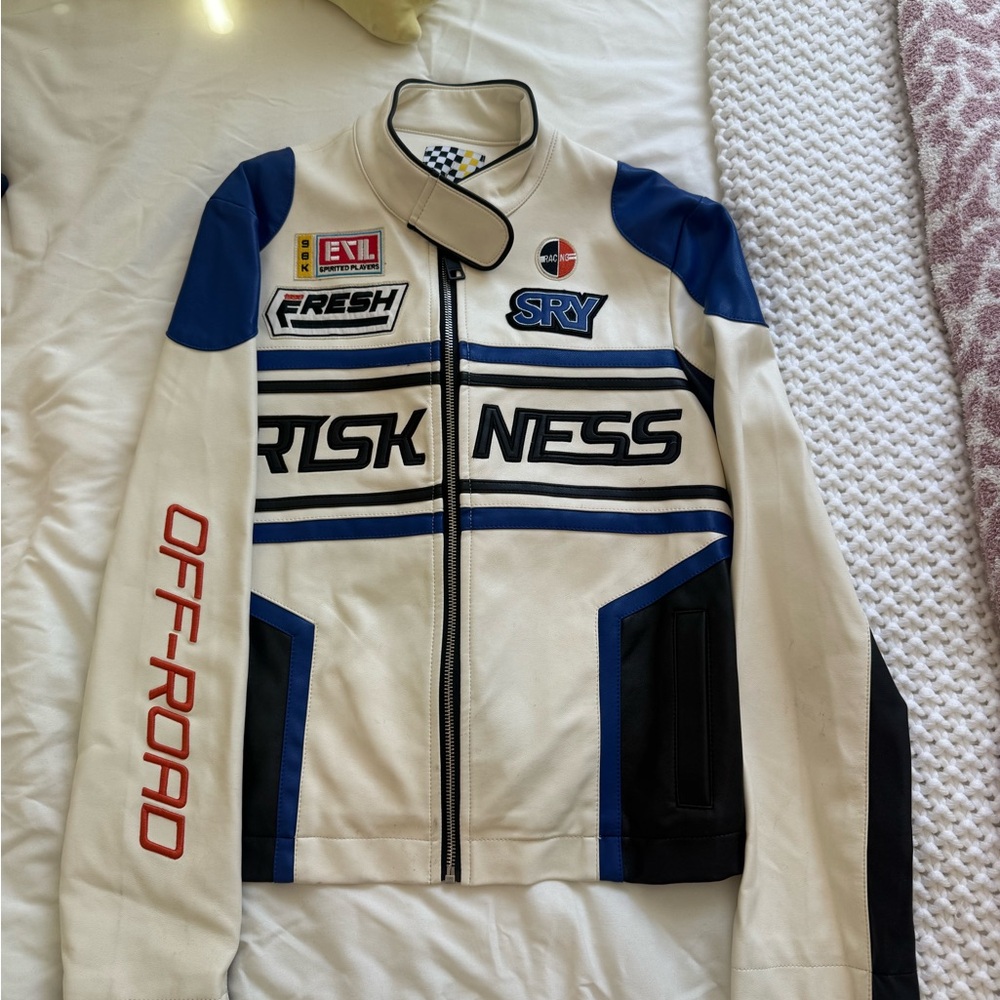 Women’s White and Blue Racing Jacket